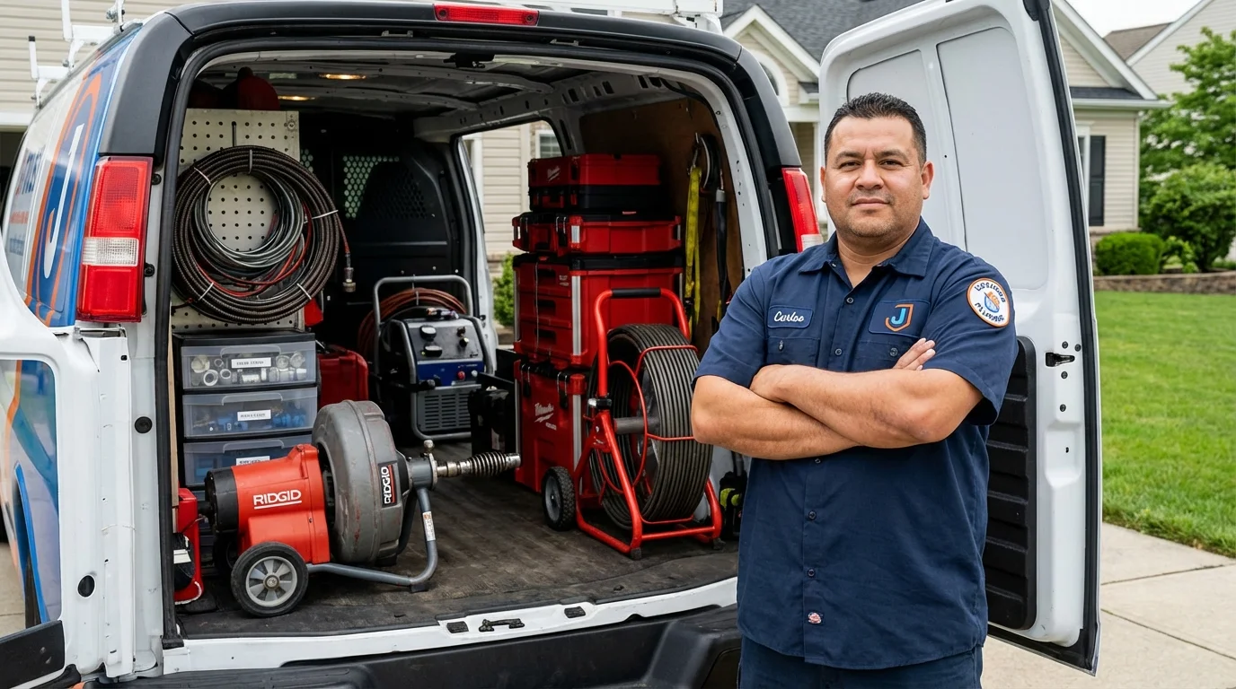 Professional drain cleaning equipment and Johns Plumbing LLC plumber in Ormond Beach
